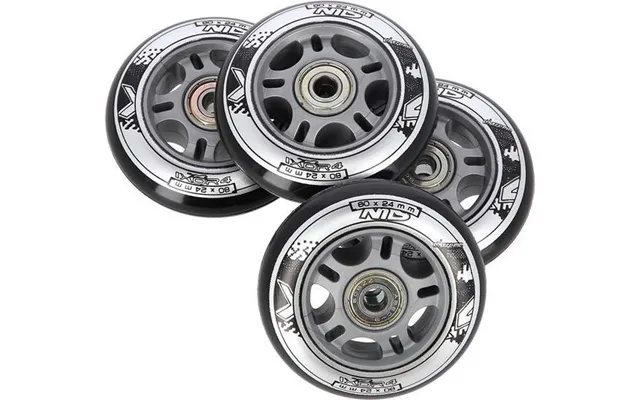 Nils Extreme Pu 80x24 82a - Sort 4 Stk. Abec-9 8 Stk. Sæt