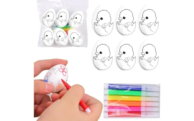Påskeæg Styrofoam Painting Pens Kylling I Æg 6 Stk