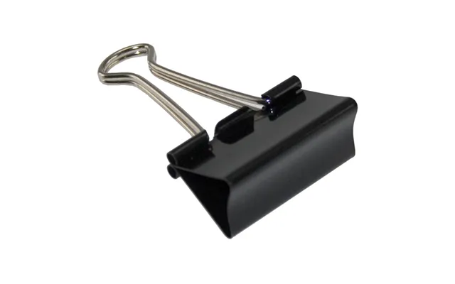 Papirklemme Stål Sort 19 Mm Foldback - 12 Stk.