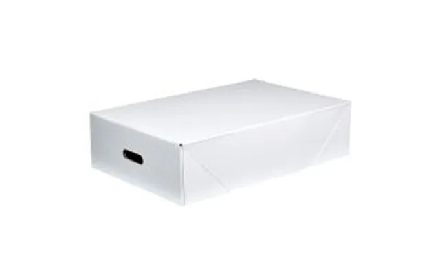 Papkasse Låg 585x385x170 Mm Hvid Brun Med Håndtag - Massiv Pap,25 Stk Bdt