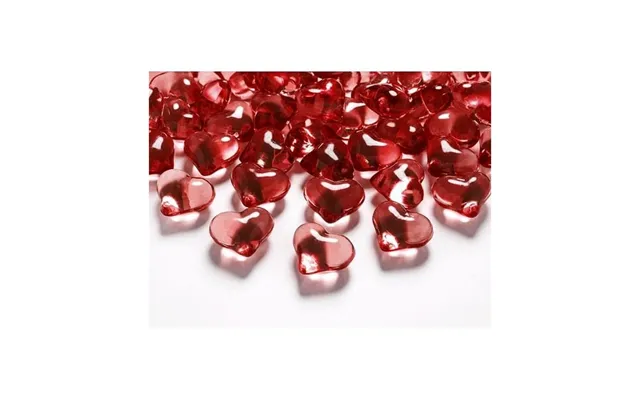 Party Deco Crystal Hearts - Red