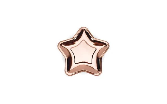 Partydeco Stjernetallerkener I Rosaguld 18 Cm 6 Stk