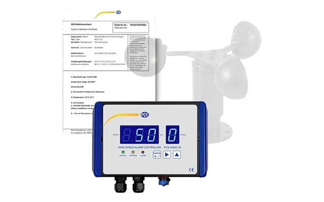 Pce Instruments Anemometer Kalibreret Iso 0 Til 50 M S