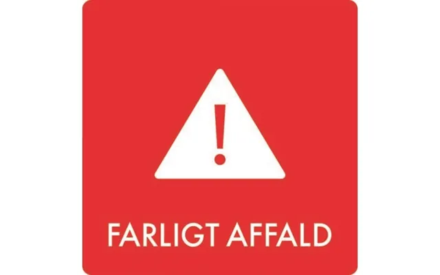 Piktogram Farligt Affald 12x12 Cm - Selvklæbende