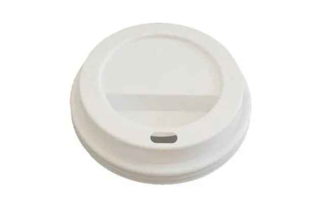 Plastlåg Catersource Højt Til Kaffebæger Diameter 80 Mm Hvid - 100 Stk