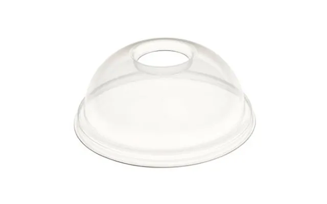 Plastlåg Ø95 Mm Kuppel Med Hul Bio Pla Klar,100 Stk Ps - 100 Stk
