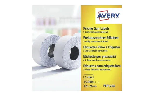 Prisetiket Avery Plp1226 Hvid 26x12 Mm Permanent Klæbende - 15