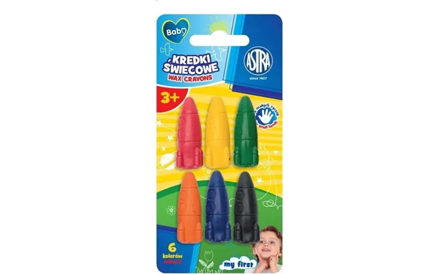 Rocket-formede Voks- Farvekridt 6 Farver Astra
