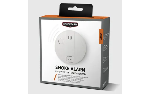 Røgalarm 230v. Med 9v Batteribackup. Sammenkobling 38 Røgalarmer