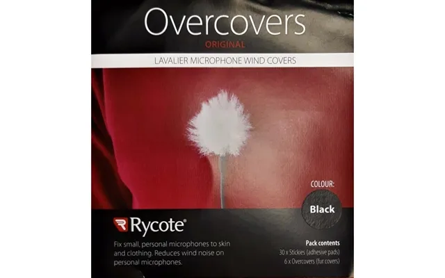 Rycote Overcovers, Black - 6 Fur 30 Stickies