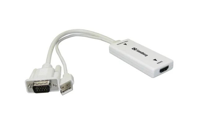 Sandberg Converter Vga Audio Til Hdmi Hvid