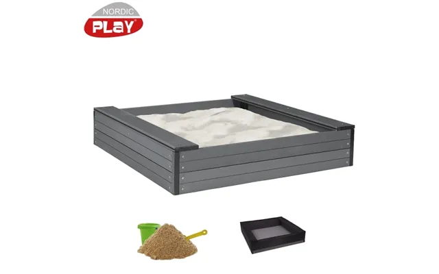 Sandkasse Wpc 24 X 120 X 120 Cm Inkl. Net Og 240 Kg Sand Nordic Play 805-712