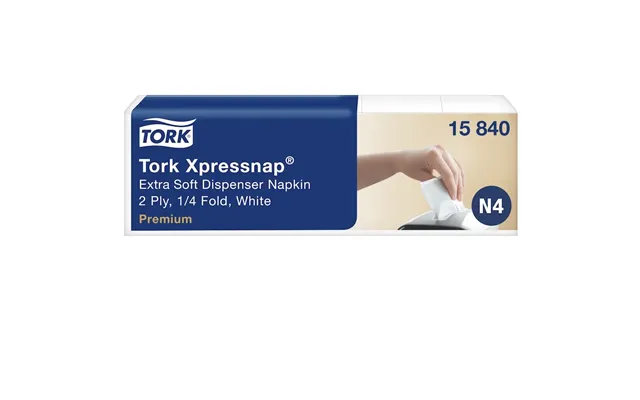 Servietter Tork N4 Xpressnap Extra Soft Premium 2-lags Hvid, 4-fold - 8 Pakker X 500 Stk