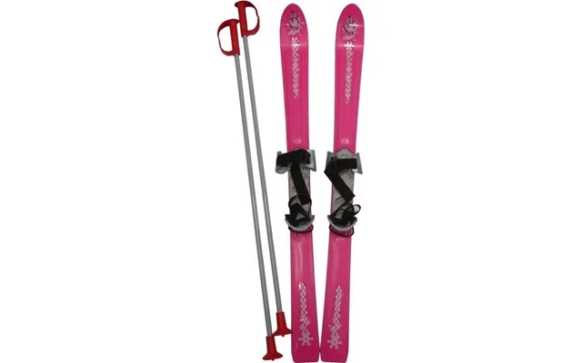 Ski Til Børn 90 Cm Med Skistave - Pink