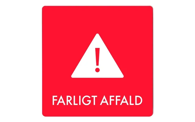 Skilt Affaldspiktogram Farligt Affald 12x12 Cm - Aluminium