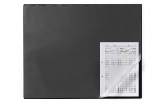 Skriveunderlag 650x500 Mm Sort - Med Kantbeskytter Med Transparent Overflade