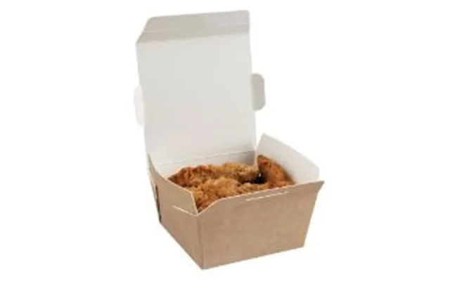 Takeaway Æske 430 Ml 101 85x101 85x50 Mm Frys Ovn Karton Med Pet Brun Hvid,500 Stk Krt