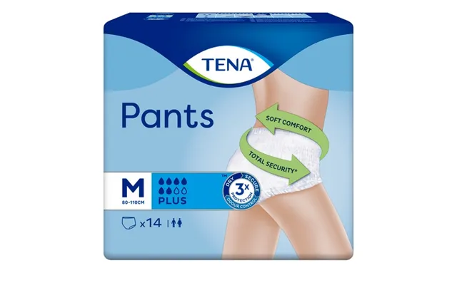 Tena Pants Plus, M, Unisex, Blå, 80 - 110 Cm, 14 Stk