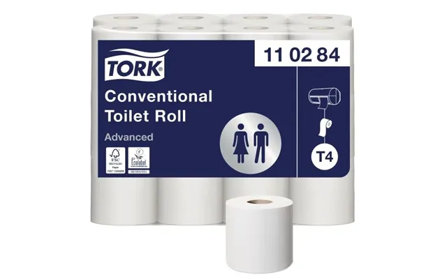 Toiletpapir Tork T4 Advanced 2-lags 34,7 M Hvid - 24 Ruller Pr