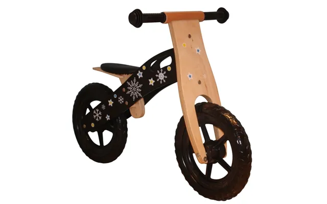 Træ Sort Løbecykel Med Rigtige Hjul Med Luft