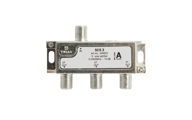 Triax Scs 3, Kabelfordeler, 75 Ohm O , 5 - 2400 Mhz, Sølv, Hvid, Hunstik, 10,5 Db