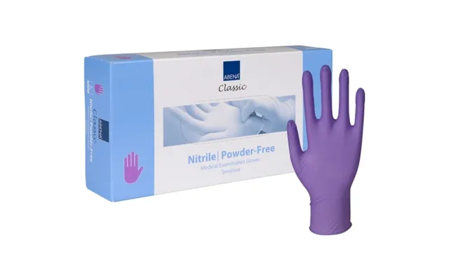 Undersøgelseshandske, Abena Classic Sensitive, L, Lilla, Nitril, Pudderfri - 100 Stk
