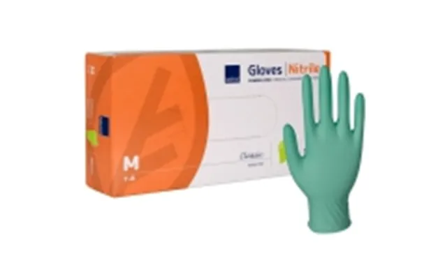 Undersøgelseshandske, Abena Classic Sensitive, M, Grøn, Nitril, Pudderfri - 100 Stk