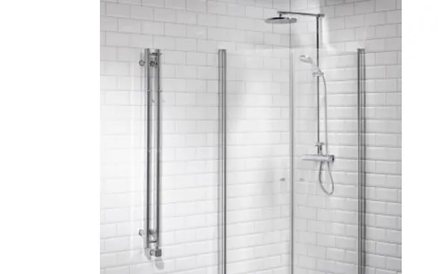 Vetro Svingdør 69x200 - Justerbar Aluprofil, 6mm Hærdet Klart Glas, Easyclean, Buet