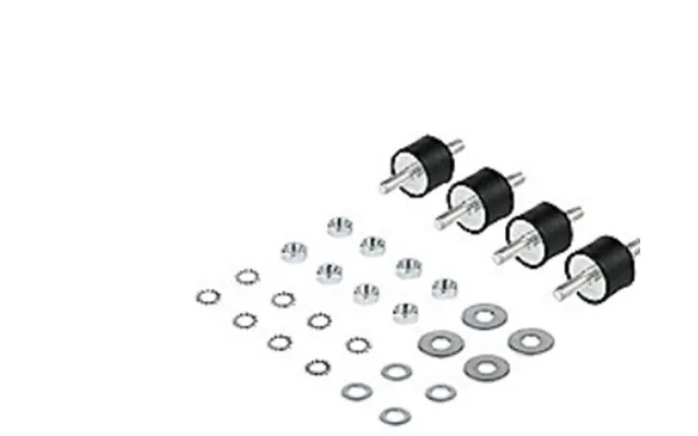 Vibrationsdæmpere - 1 Sæt, 4 Stk, 80 Kg Per Styk, 30x30x20 Mm, M8, Rustfri