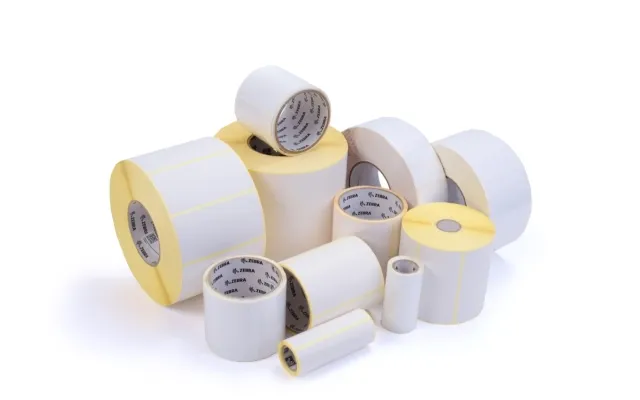 Zebra Label, Paper, 104x30mm Thermal Transfer, Z-perform 1000t, Uncoated, Permanent Adhesive, 25mm Core - 12 Ruller