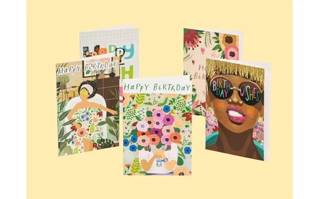 Fødselsdagskort Retro Birthday - 10-pak