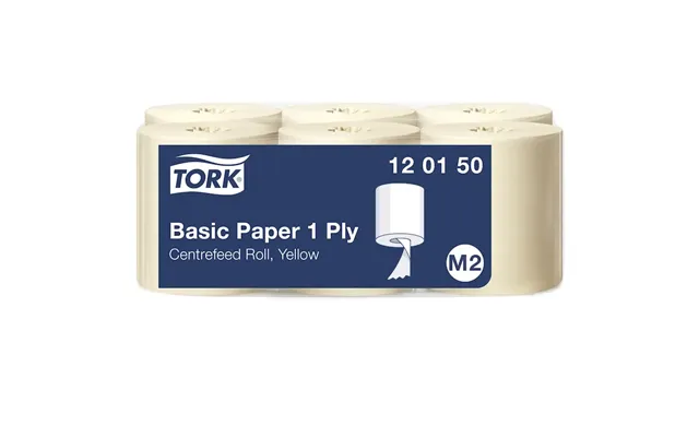 Aftørringspapir Tork M2 Basic Centerfeed Gul 1-lag - 6 Ruller Pr
