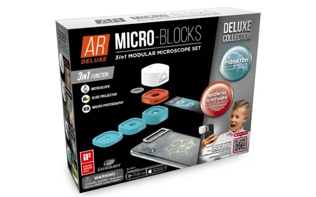 Ar Micro-blocks 3i1 Modulært Mikroskop Sæt Til Mobilen - Deluxe