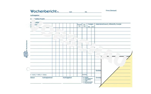 Avery Zweckform - Ugentlig Rapport