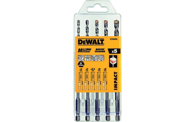 Bor Komplet 5 Stk Universalbor Su Hårdmetal - 1 4 Dewalt-montering Dt60099-qz