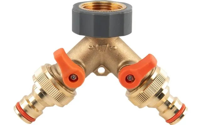 Bradas 2-vejs Fordelerrør 3 4 Udv. Gevind Til 3 4 Indv. Gevind Messing Med Ventiler Brass Soft