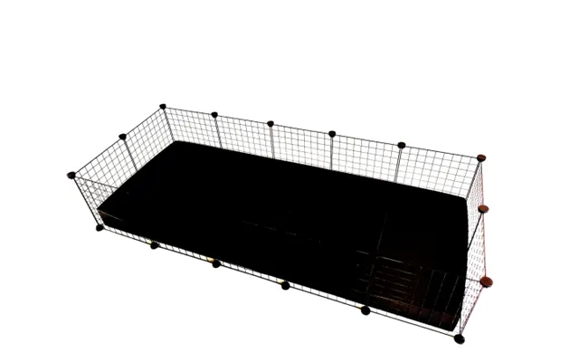 C&c 5x2 Modulært Bur Marsvin Kanin Pindsvin Sort - 180 X 77 X 37 Cm