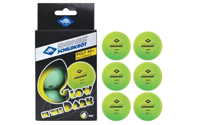 Donic Schildkröt Bordtennisbolde Glow In The Dark Grøn Diameter 40 Mm 608507 - 1 Stk