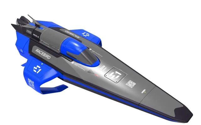 E1 Racebird Lite Rc Hydrofoil Fjernstyret Båd 2.4ghz Rtr - Blå