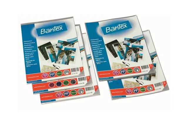 Fotolomme A4 Bantex 10x15 Cm Højformat, Transparent - 25 Stk