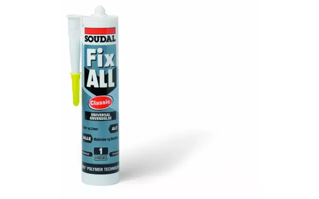 Fugemasse Fix All Crystal Transparent 290ml Patron - Høj Kvalitativ 1-komponent Fugemasse Med Stor Hæftekraft Og Elastis