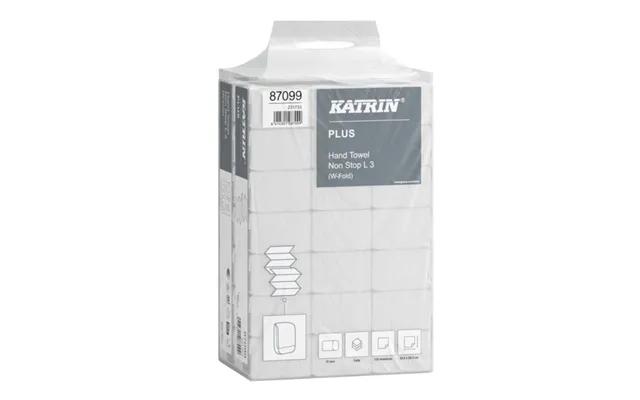 Håndklædeark Katrin Plus Non-stop W-fold 3-lag L34xb20.3xd8.5cm Nyfiber Hvid - 21 Pakker X 90 Stk