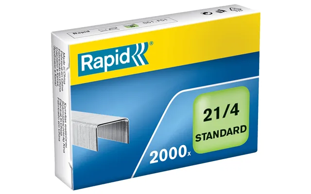 Hæfteklamme Rapid Standard 21 4 Galvaniseret 2000 Stk. - 10 Æsker X 2000 Stk