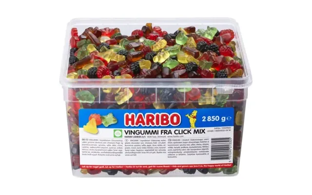 Haribo Vingummi Click Mix 2,85 Kg I Plastbøtte