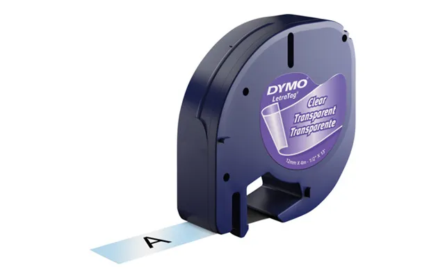 Labeltape Dymo Letratag 12mm X 4m Klar Plasttape
