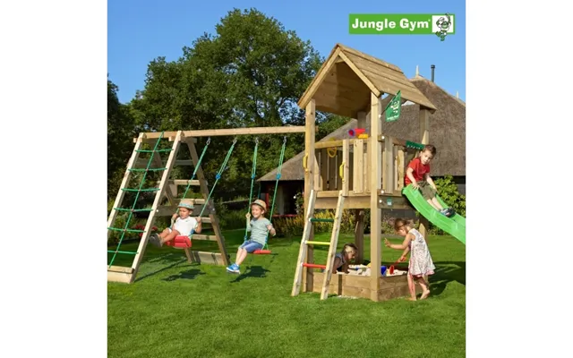 Legetårn Jungle Gym Club 2.1 M 2-climb Module 220 Og Grøn Rutschebane 804-284ncx