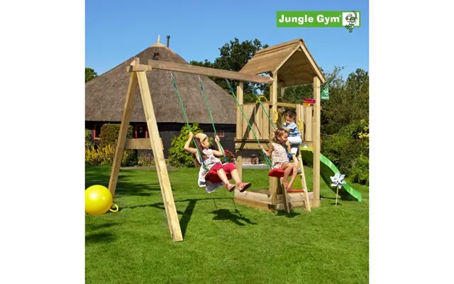 Legetårn Jungle Gym M Club 2.1 2-swing Module 220 Og Grøn Rutschebane 804-284nsx