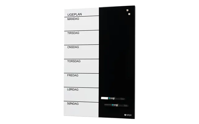 Magnetisk Naga Ugetavle I Stål 60x40 Cm - Dansk Tekst