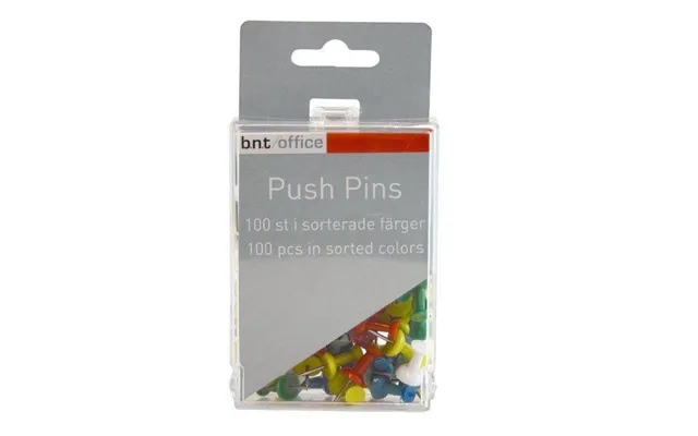 Markeringsnåle Push Pins Ass. Farver - 100 Stk.