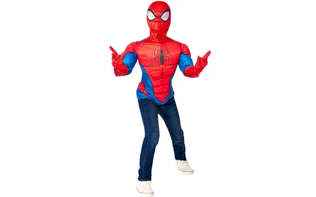Marvel Spiderman Muskuløs Overkrop Med Maske - 4-7 År